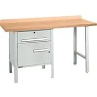 Schäfer Shop Kombiwerkbank PWi 150-2, Buche Multiplexplatte, bis 750 kg, B 1500 x T 700 x H 840 mm, Lichtgrau