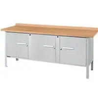 Schäfer Shop Kastenwerkbank PW 200-3, Buche Multiplexplatte, bis 750 kg, B 2000 x T 700 x H 840 mm, Weißaluminium