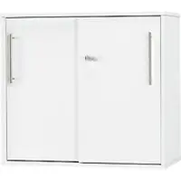 Schäfer Shop Anstell-/Aufsatz-Schiebetürenschrank Start Off, in Tischhöhe, abschließbar, B 800 x T 420 x H 726 mm, weiß/weiß