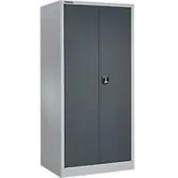 Schäfer Shop Materialschrank MSI 2509 S, verstärkte Ausführung, bis 100 kg/Fachboden, B 950 x T 500 x H 1935 mm, weißaluminium/anthrazitgrau