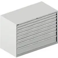 Schäfer Shop Schubladenschrank WSK 78–36 E, Stahl, 8 Schübe, 75 kg Traglast, B 1431 mm x T 725 mm x H 1000 mm, lichtgrau/lichtgrau