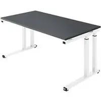 Schäfer Shop Schreibtisch SET UP, C-Fußgestell, 1600x800, graphit/weiß