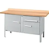 Schäfer Shop Kastenwerkbank PWi 150-3, Buche Multiplexplatte, bis 750 kg, B 1500 x T 700 x H 840 mm, Weißaluminium