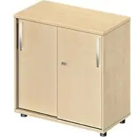 Schäfer Shop Schiebetürenschrank LOGIN, 2 Ordnerhöhen, B 800 x T 420 x H 788 mm, Ahorn Dekor/Ahorn Dekor