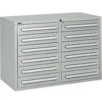 Schäfer Shop Schubladenschrank SF 120, 12 Schübe mit Etikettenschildern, abschließbar, B 1055 x T 500 x H 723 mm, lichtgrau RAL 7035/lichtgrau RAL 7035