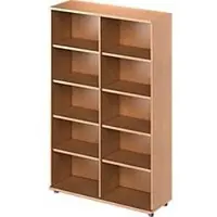 Schäfer Shop Regal TETRIS WOOD, 5 OH, Höhe inkl. Gleiter, B 1200 mm, Buche-Dekor