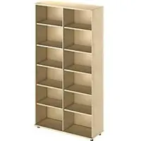 Schäfer Shop Regal TETRIS WOOD, 6 OH, Höhe inkl. Gleiter, Mitteltrennwand, B 1200 mm, Ahorn-Dekor