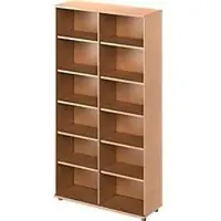 Schäfer Shop Regal TETRIS WOOD, 6 OH, Höhe inkl. Gleiter, Mitteltrennwand, B 1200 mm, Buche-Dekor