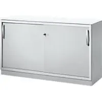 Schäfer Shop Schiebetürenschrank TETRIS SOLID, 2 OH, B 1200 x H 818 mm, Mitteltrennwand, 19 mm Abdeckplatte, weiß/weißalu