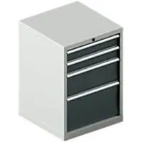 Schäfer Shop Schubladenschrank 27-27, 4 Schübe, bis 75 kg, B 564 x T 572 x H 800 mm, anthrazitgrau/lichtgrau