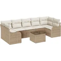 vidaXL Gartensofa-set 8 stk. 7-Sitzanzahl Beige und Creme