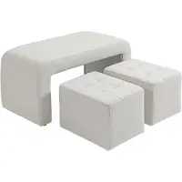 HOMCOM FUSSHOCKER 3 tlg., Sitzhocker, Weiß