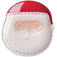 Excelsa Deko-Teller / Zum Servieren Santa Claus Keramik 19,5Xh2,5X20,5 Cm Weiß Und Rot