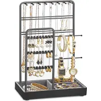 Songmics Schmuckständer Metallrahmen Geschenkidee schwarz JJS021B01