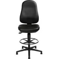 Topstar Bürostuhl POINT 70 Counter, Fußring & Bodengleiter, Höhen- und neigungsverstellbar, Permanentkontakt, Lendenwirbelunterstützung, Kunstleder, schwarz