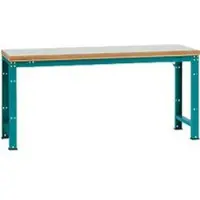 Manuflex Werkbank Profi Standard, Tischplatte Kunststoff B 2000 x T 700, wasserblau