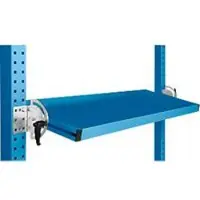 Manuflex Neigbare Ablagekonsole, für Reihe Universal oder Profi, Nutztiefe 345 mm, für Tischbreite 1250 mm, lichtblau