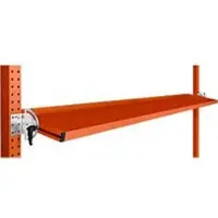Manuflex Neigbare Ablagekonsole, für Reihe Universal oder Profi, Nutztiefe 345 mm, für Tischbreite 1750 mm, rotorange