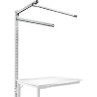 Manuflex Aufbauportal m. Ausleger, Ansatztisch STANDARD Arbeitstisch/Werkbank UNIVERSAL/PROFI, 1250 mm, lichtgrau