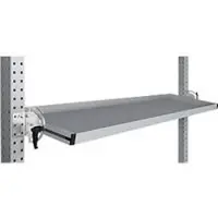Manuflex Neigbare Ablagekonsole, für Reihe Universal oder Profi, Nutztiefe 345 mm, für Tischbreite 1500 mm, alusilber