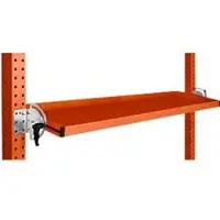 Manuflex Neigbare Ablagekonsole, für Reihe Universal oder Profi, Nutztiefe 195 mm, für Tischbreite 1500 mm, rotorange
