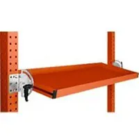 Manuflex Neigbare Ablagekonsole, für Reihe Universal oder Profi, Nutztiefe 345 mm, für Tischbreite 1250 mm, rotorange