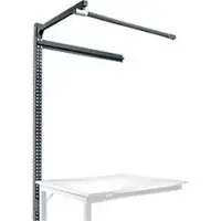 Manuflex Aufbauportal m. Ausleger, Ansatztisch STANDARD Arbeitstisch/Werkbank UNIVERSAL/PROFI, 1250 mm, anthrazit
