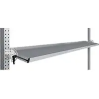 Manuflex Neigbare Ablagekonsole, für Reihe Universal oder Profi, Nutztiefe 345 mm, für Tischbreite 1750 mm, alusilber