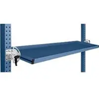 Manuflex Neigbare Ablagekonsole, für Reihe Universal oder Profi, Nutztiefe 345 mm, für Tischbreite 1500 mm, brillantblau