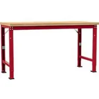 Manuflex Werkbank Profi Spezial, Tischplatte Multiplex, 1750 x 700 mm, rubinrot