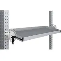 Manuflex Neigbare Ablagekonsole, für Reihe Universal oder Profi, Nutztiefe 195 mm, für Tischbreite 2500 mm, alusilber