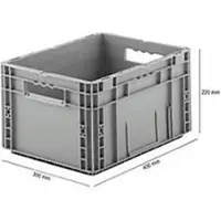 Ssi Euro Box Serie MF 4220, aus PP, Inhalt 19,7 L, Durchfassgriff, grau