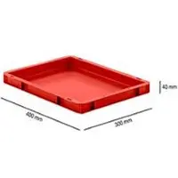 Ssi Euro Box Serie EF 4040, aus PP, Inhalt 3,6 L, geschlossene Wände, Unterfassgriff, rot