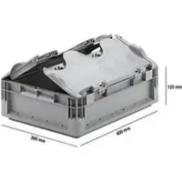 Ssi Euro Box Leichtbehälter ELB 4120, aus PP, Inhalt 10,9 L, mit Deckel, grau