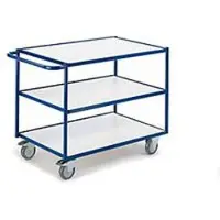 ROLLCART ESD-Tischwagen mit waagerechten Schiebebügeln, 3 Etagen, 790 x 490 mm