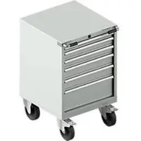 Schäfer Shop Schubladenschrank mit Rollen WSK 27-27, 6 Schübe, bis 75 kg, B 564 x T 572 x H 870 mm, lichtgrau/lichtgrau