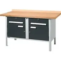 Schäfer Shop Kastenwerkbank PWi 150-0, Buche Multiplexplatte, bis 750 kg, B 1500 x T 700 x H 840 mm, Anthrazit