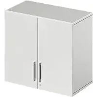 Schäfer Shop Aufsatzschrank LOGIN, 2 Ordnerhöhen, Griffe unten, B 800 x T 420 x H 726 mm, lichtgrau/lichtgrau