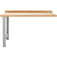 Schäfer Shop Modulare Werkbank , Anbaueinheit, Buche Multiplexplatte, bis 500 kg, B 1500 x T 700 x H 840 mm, Weißaluminium ral 9006
