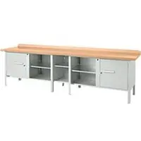 Schäfer Shop Kastenwerkbank PWi 300-1, Buche Multiplexplatte, bis 750 kg, B 3000 x T 700 x H 840 mm, Lichtgrau