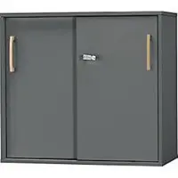 Schäfer Shop Schiebetürenschrank Start Off Wood, 2 OH, abschließbar, B 800 x T 420 x H 726 mm, Holz, graphit