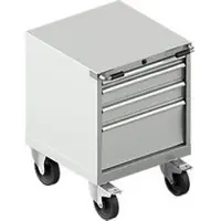 Schäfer Shop Schubladenschrank mit Rollen WSK 27-27, 4 Schübe, bis 75 kg, B 564 x T 572 x H 770 mm, lichtgrau/lichtgrau