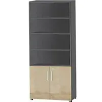 Schäfer Shop Kombischrank SET UP, 6 OH, B 800 x T 420 x H 2240 mm, graphit/WildWildeiche