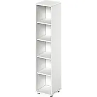 Schäfer Shop Regal TETRIS WOOD, 5 OH, Höhe inkl. Gleiter, B 400 mm, weiß