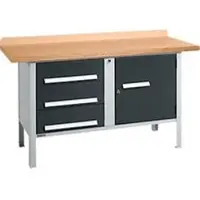 Schäfer Shop Kastenwerkbank PWi 150-4, Buche Multiplexplatte, bis 750 kg, B 1500 x T 700 x H 840 mm, Anthrazit