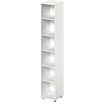 Schäfer Shop Regal TETRIS WOOD, 6 OH, Höhe inkl. Gleiter, B 400 mm, weiß