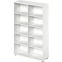 Schäfer Shop Regal TETRIS WOOD, 5 OH, Höhe inkl. Gleiter, B 1200 mm, weiß