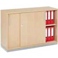 Schäfer Shop Schiebetürenschrank TETRIS WOOD, 2 OH, inkl. Stahlsockel, B 1200 x T 421 x H 800 mm, Ahorn-Dekor