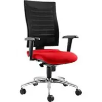 Schäfer Shop Bürostuhl SSI Proline S2, mit Armlehnen, Punkt-Synchronmechanik, Bandscheibensitz, rot/schwarz