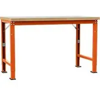 Manuflex Werkbank Profi Spezial, Tischplatte Kunststoff, 1500 x 700 mm, rotorange